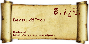 Berzy Áron névjegykártya